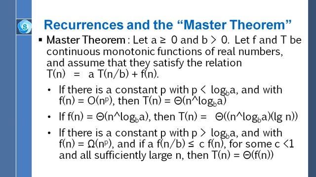 Algorithms Lecture 3: Recurrences and the Master Theorem Part 2
