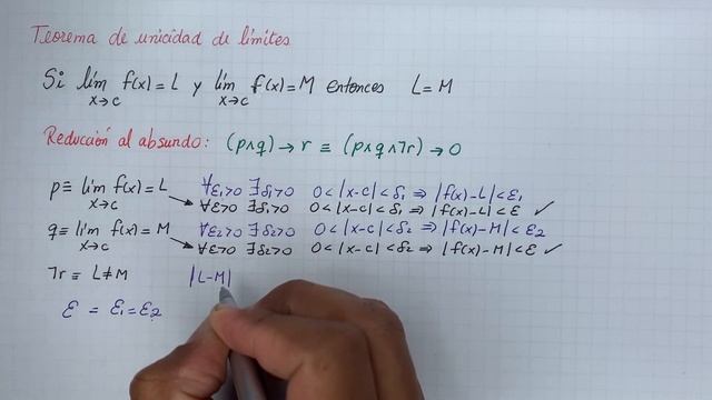 Teorema de unicidad de límites el límite es único