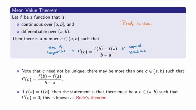 MATH 144 - 6.2 - Mean Value Theorem смотреть онлайн