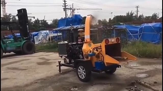 Mobile Hydraulic Garden Chipper Wood Branch Waste Shredderdiesel Wood Chipper
