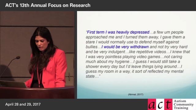 Mental Health in Post-Secondary Education: What is It Like for Students with ASD? - Part 2