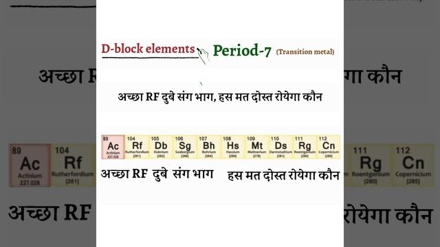 Periodic Table Trick | Period 7 | #chemistry #neet #biology #physics #trending #shorts