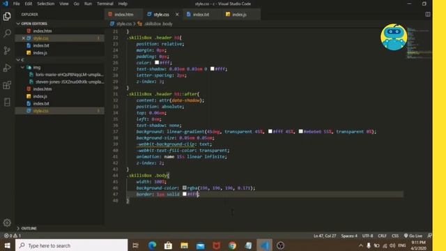 Animated Skills Bar Using HTML CSS & JavaScript | Web Design.