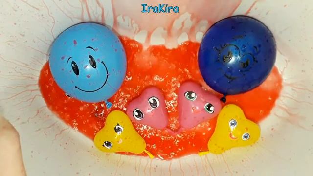 Лопаем шарики сердечки смайлики! Учим цвета на английском языке! смотреть онлайн