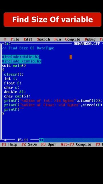 C program to find size of Data types sizeof() operator part - 13 | C Programming #coding