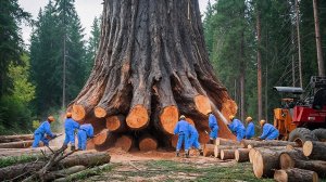 Невероятные Моменты Рубки Деревьев c Помощью Огромных Бензопил
