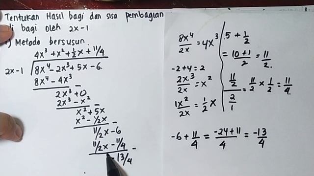 Metode Horner dibagi ax + k || Hasil Bagi dan Sisa Pembagian Suku Banyak dengan metode Horner смотреть онлайн