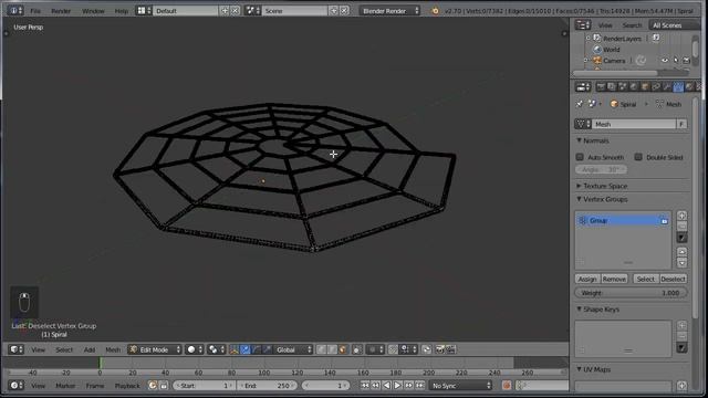 Tutorial: Spider Web. Blender 2.7+Unity 4 (Laplacian Deform) смотреть онлайн