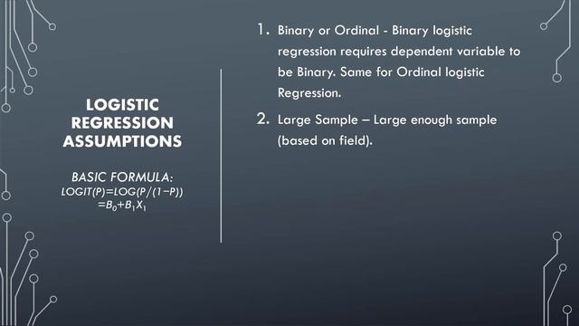What are the Assumptions for Logistic Regression? Binary and Ordinal |Statistics