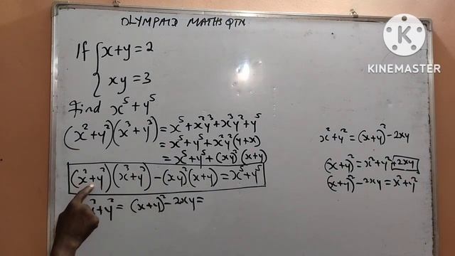 Olympiad Maths Question|| Solving Algebra #matholympiad || If x+y = 2, xy = 3, Find x^5 + y^5