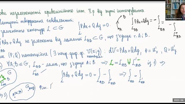 Лекція 2.20 "Формула Гріна. Незалежність криволінійних інтегралів ІІ роду від шляху інтегрування" смотреть онлайн