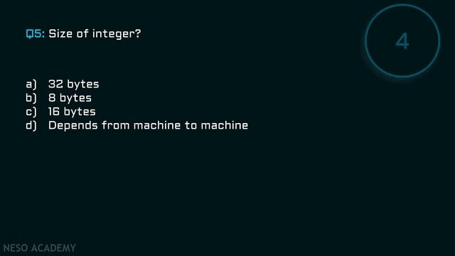 C Programming (Rapid Fire Quiz-1)