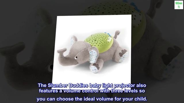 SwaddleMe® Slumber Buddies® Soother (Gray/Green Elephant) – Projector Night Light for Kids with Cal