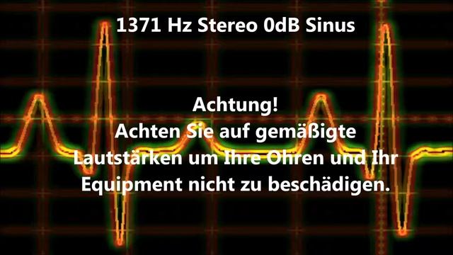 1371 Hz Sinus Ton Test 0dB Stereo Piepton Wave Ton