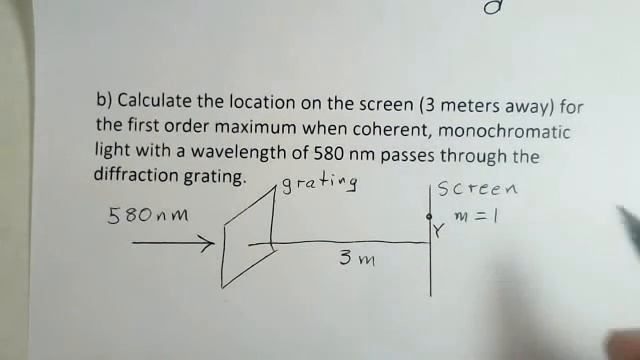 Diffraction Grating, Location of First Order Maximum on a Screen смотреть онлайн