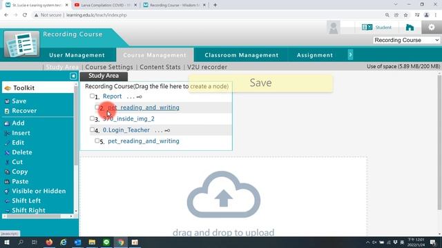 e-Education Platform-[TEACHER FUNCTIONs] Student Study Area
