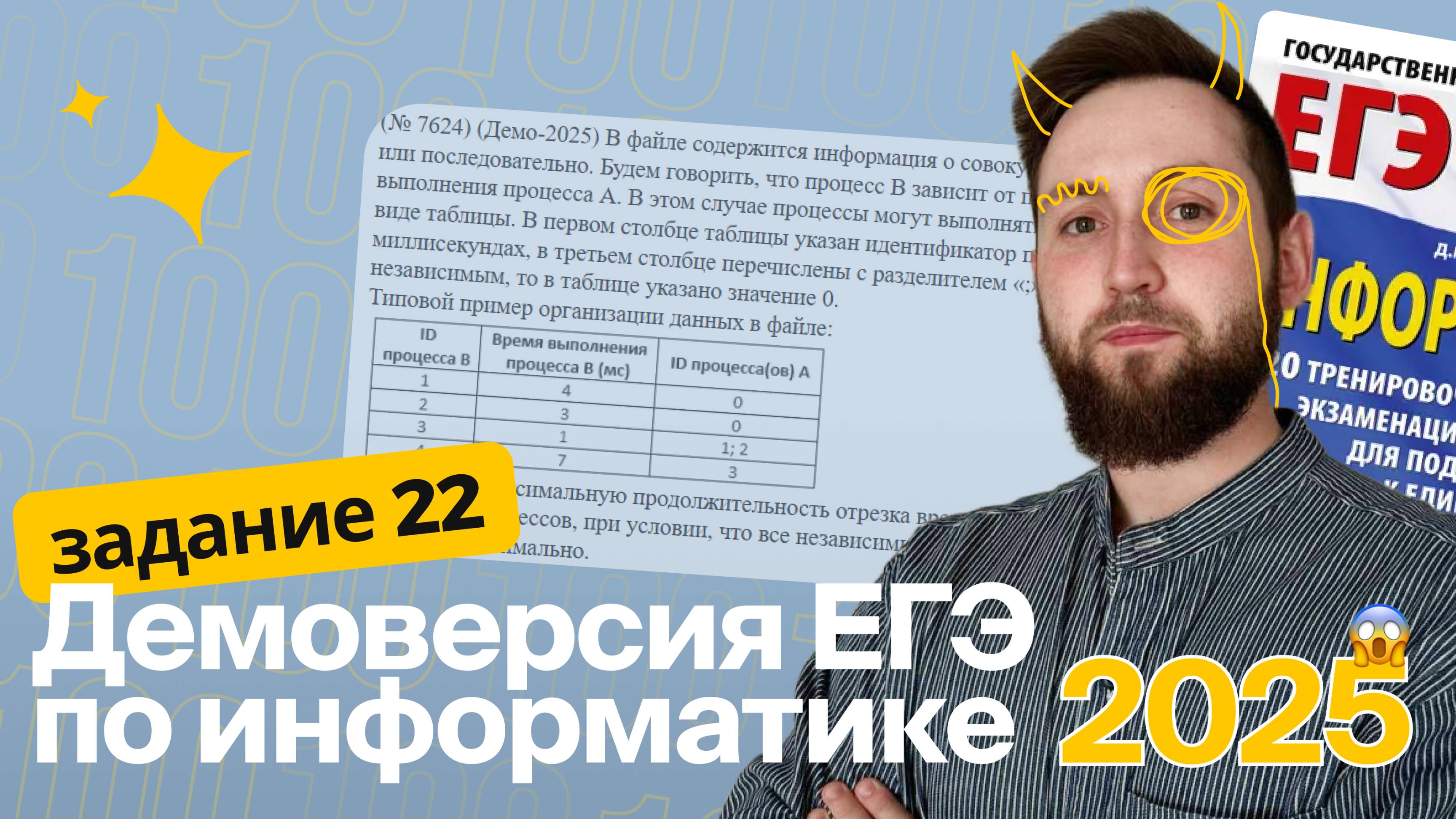 ЕГЭ по информатике. Демоверсия 2025. Задание №22