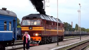 Смена тепловозов (ТЭП70-0250 (LDz) 0372 (БЧ))  (Даугавпилс)