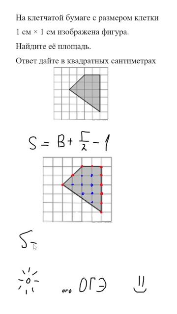 Формула Пика. ОГЭ. maths математика огэ школа егэ экзамен