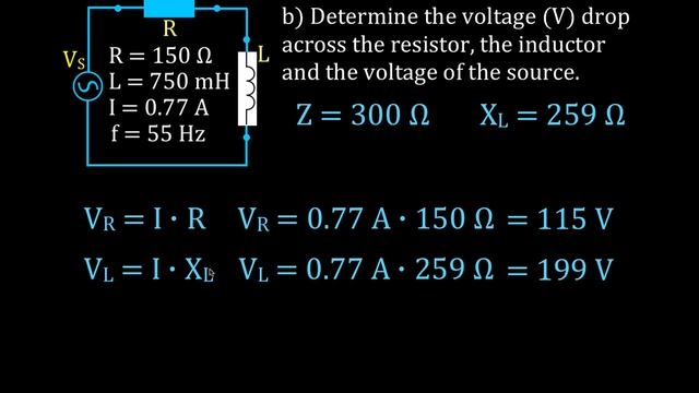 RLC Circuits (11 of 19) Series RL; Calculating Impedance, Current and Voltage