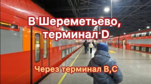 В аэропорт Шереметьево, терминал D, через терминалы B,C