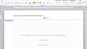 Creating an APA Header