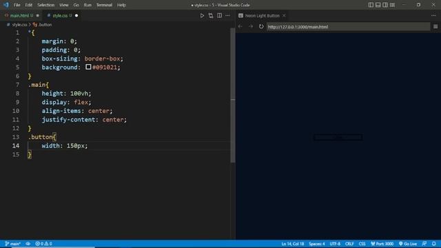 Neon Light Button Animation Using HTML & CSS | Tutorial For Beginners
