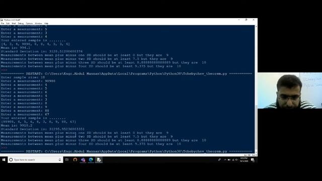 P&S18 | Python Simulation | Tchebycheff's theorem | Chebychev's theorem | Probability and Statistic