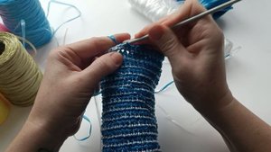 Лайфхак из полипропиленовой нитки. 
Мочалка из полипропиленовой нитки.