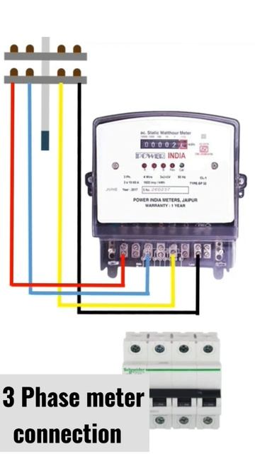 3 phase meter connection #shorts #youtubeshorts #viral
