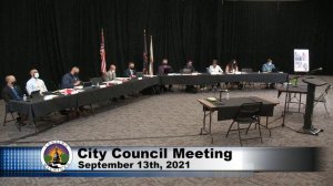 September 13th, 2021 City Council Meeting