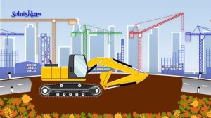 Машинки. Экскаватор. Самосвал. Развивающий мультик.