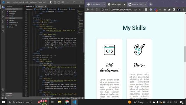 Personal Portfolio Website || CSS - Skills Section || Web Development Bootcamp