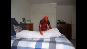 Deadpool changes the duvet using the California roll method