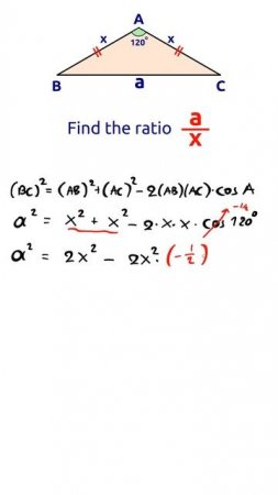 The law of cosines | Easy geometry problem.