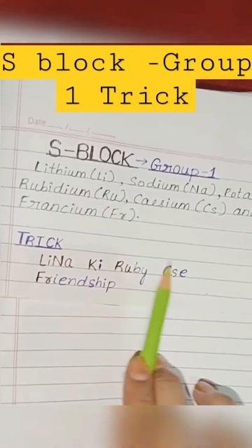 TRICK TO REMEMBER PERIODIC TABLE -S-BLOCK GROUP 1|#periodictable #group1 #sblockelements #sblock