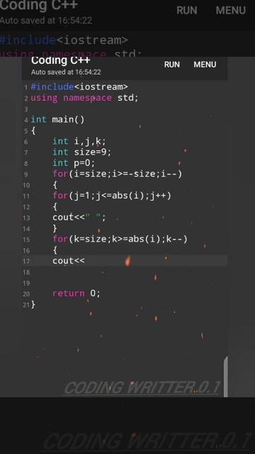 Alphabet letter pattern tutorial video in C++ programming language ll 💯🧠#coding #short #youtubeshor