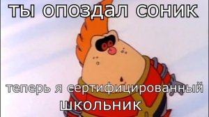 ты опоздал Соник, теперь я сертифицированный школьник