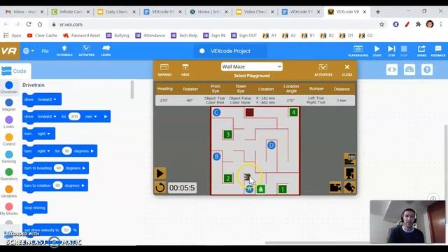 VEXcode VR (Part 2, 3) - Day #4 Instructional Video - Navigating a Maze смотреть онлайн