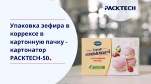 Оборудование для упаковки зефира в картонную пачку — картонажная машина PACKTECH-50