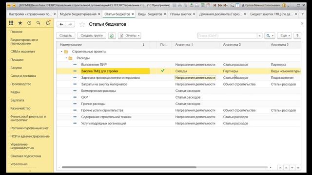Бюджетирование для управление потребностями в ТМЦ ERP USO2 смотреть онлайн