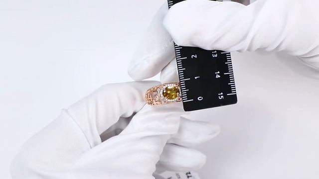 Кольцо из золочёного серебра Аквамарин с фианитом и султанитом А6543419А-п смотреть онлайн