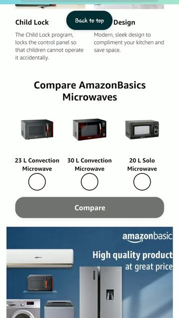 AmazonBasics 23 L Convection Microwave (Black)