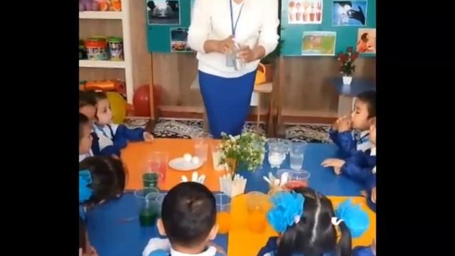Асия апа балабақшасының Су тіршілік нәрі тақырыбындағы ұйымдастырылған іс-әрекет бейнематериалы.