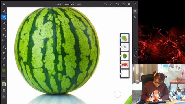 Рисуем Арбуз на планшете смотреть онлайн