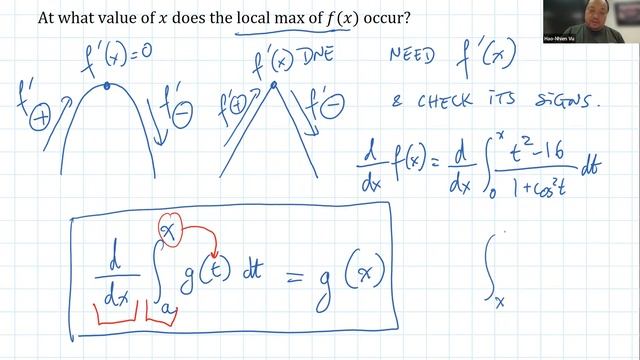 Find max of integral function, w exaplanations; #FTC part 1