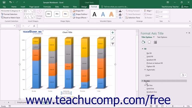 Excel 2016 Tutorial Formatting Axis Titles Microsoft Training Lesson