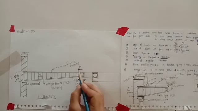 Part 3 ! Cantilever beam ! Rcc drawing ! Civil engineering drawing ! смотреть онлайн