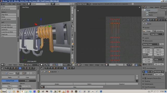 Modeling Gauss Rifle Concept Weapon Part 3 смотреть онлайн