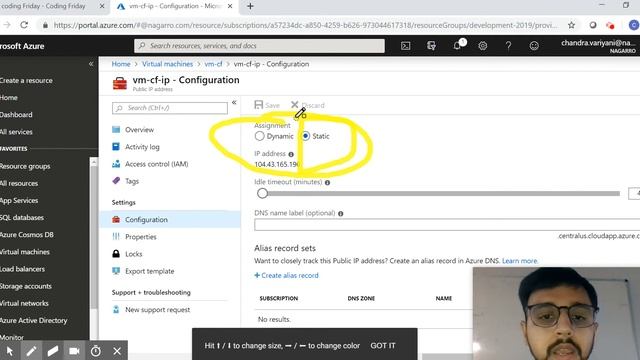 How to set IP Address to Static Azure Virtual Machine Tutorial смотреть онлайн